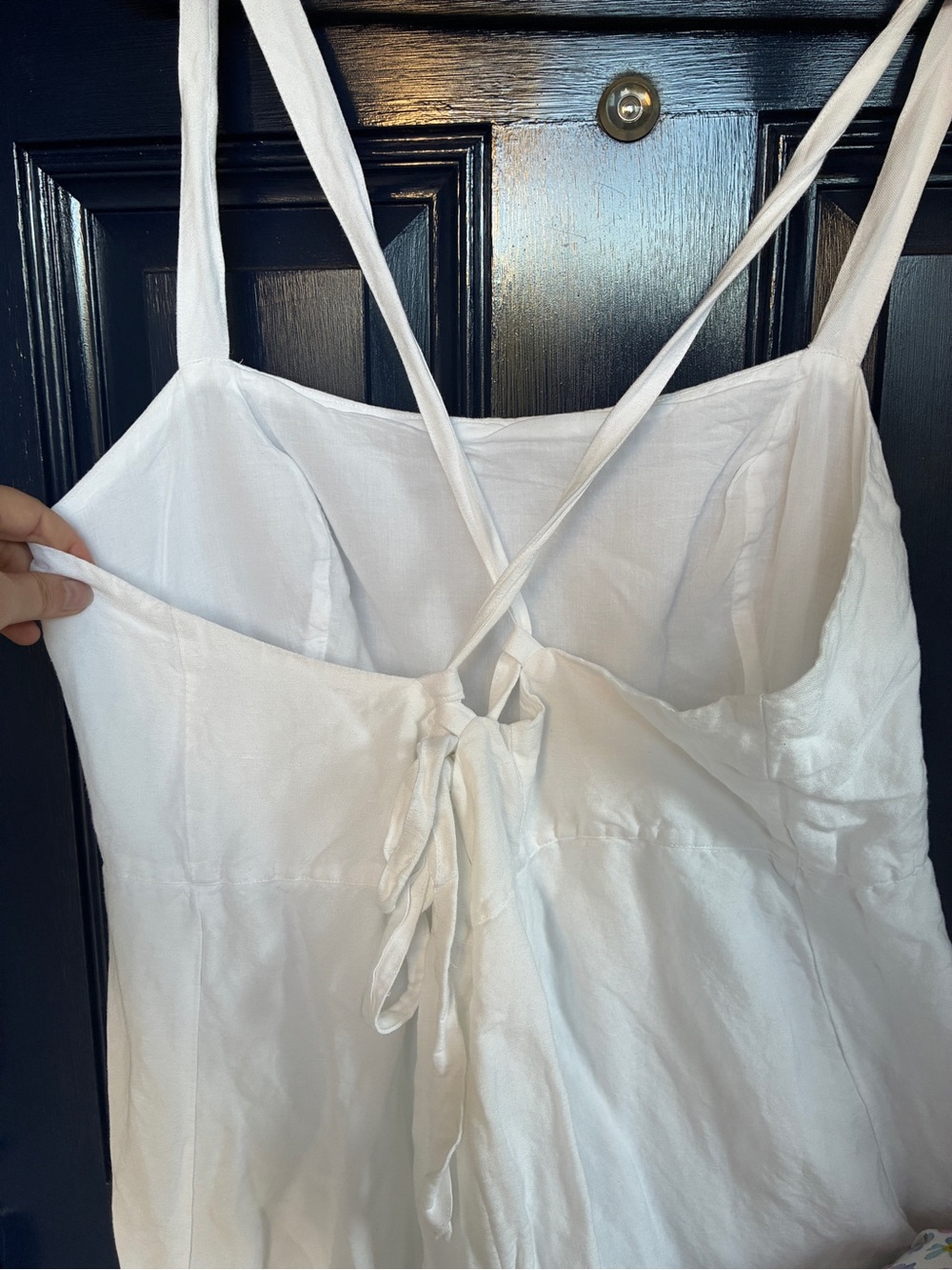 Madewell White Linen Tie Back Maxi Dress EUC - Picture 8 of 9